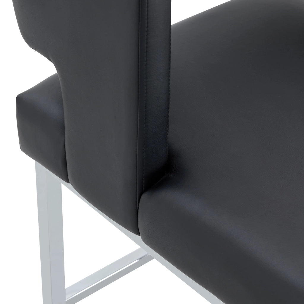 SGABELLO DA BAR Quadrato 91,4 cm Nero/Argento in PU e Metallo