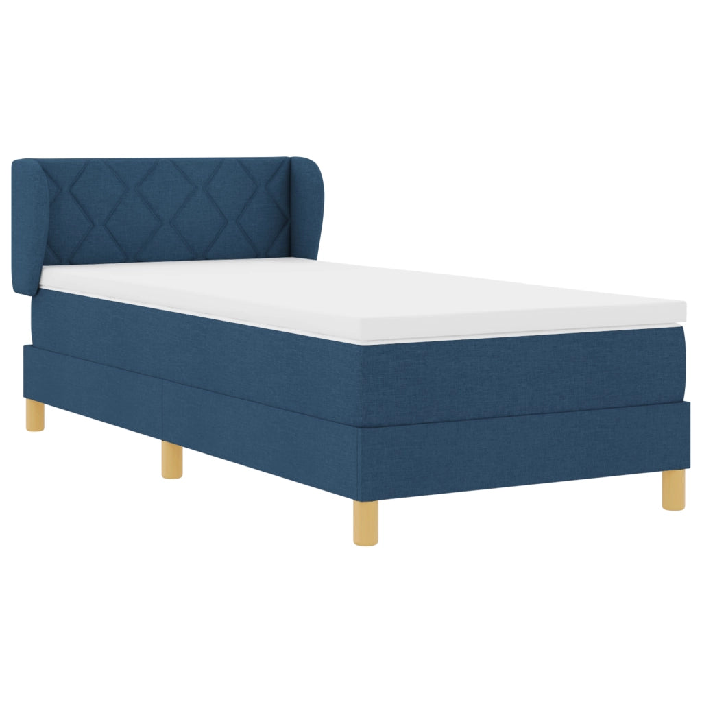 Letto con Materasso Box Spring  - Blu - 90x190 cm - Tessuto