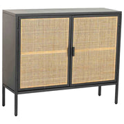 Credenza in metallo e legno 2 ante, nero 100x32x85h cm