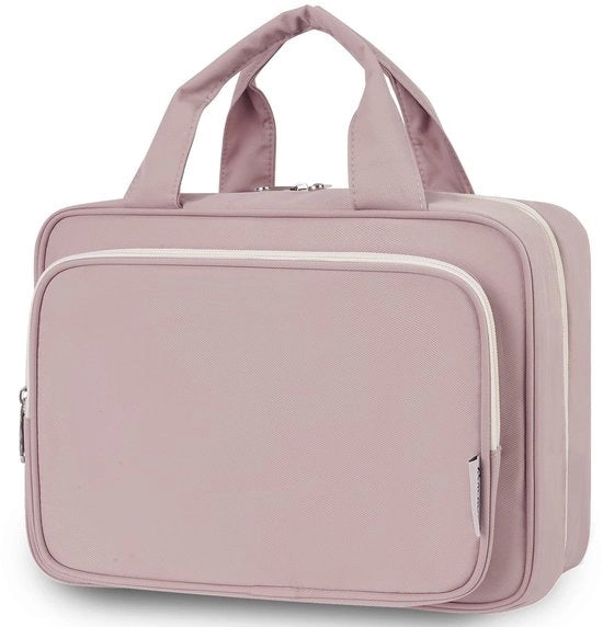 Organizzatore di cosmetici per donne e ragazze, grande borsa da bagno, grande tasca da toilette, grande borsa per cosmetici, (Rosa polverosa (grande))