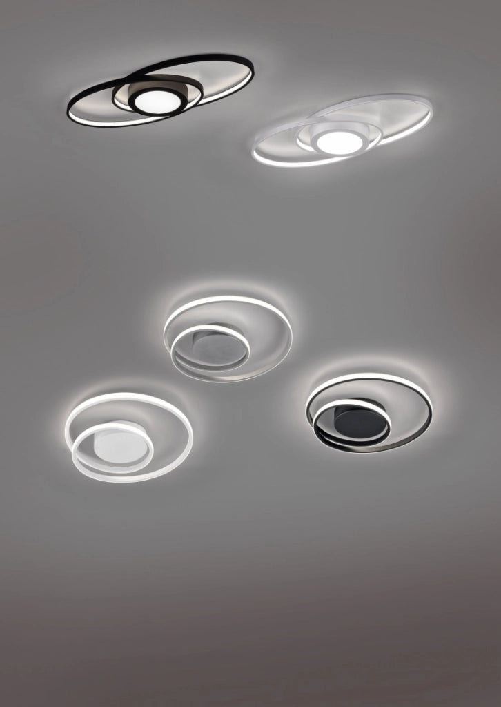 Plafoniera LED spirale, metallo, nero, D 39 cm, Zibal
