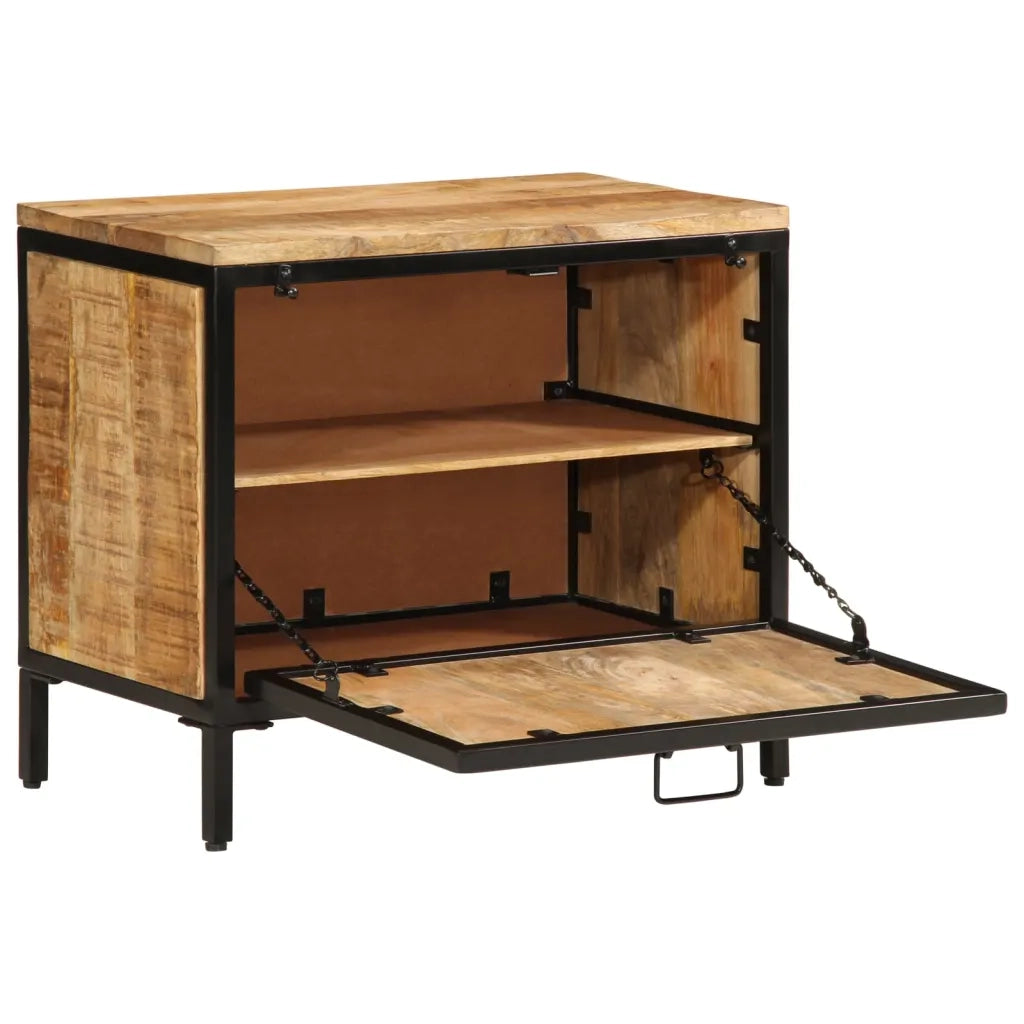 Scarpiera 60x35x53 cm in Legno Massello di Mango Grezzo 358506