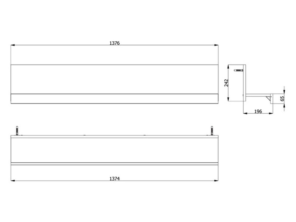 Vazzano, Mensola un Ripiano, 137.5x19.5x24h cm Bianco