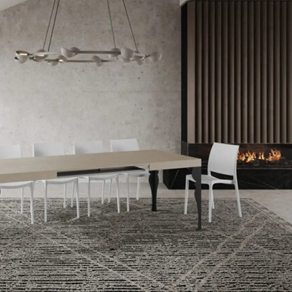 Tavolo allungabile 140/244x90 cm Paxon cashmere gambe antracite