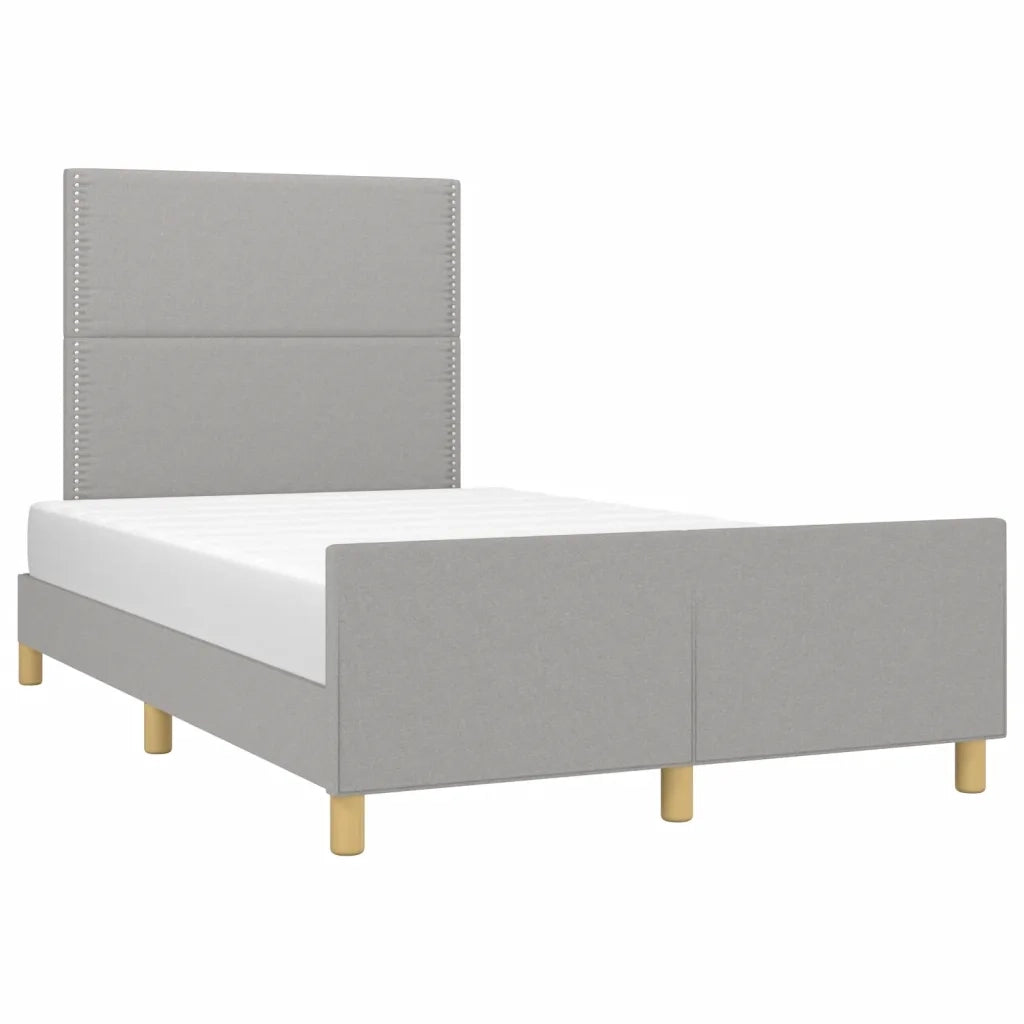 Giroletto senza Materasso Grigio Chiaro 120x190 cm in Tessuto