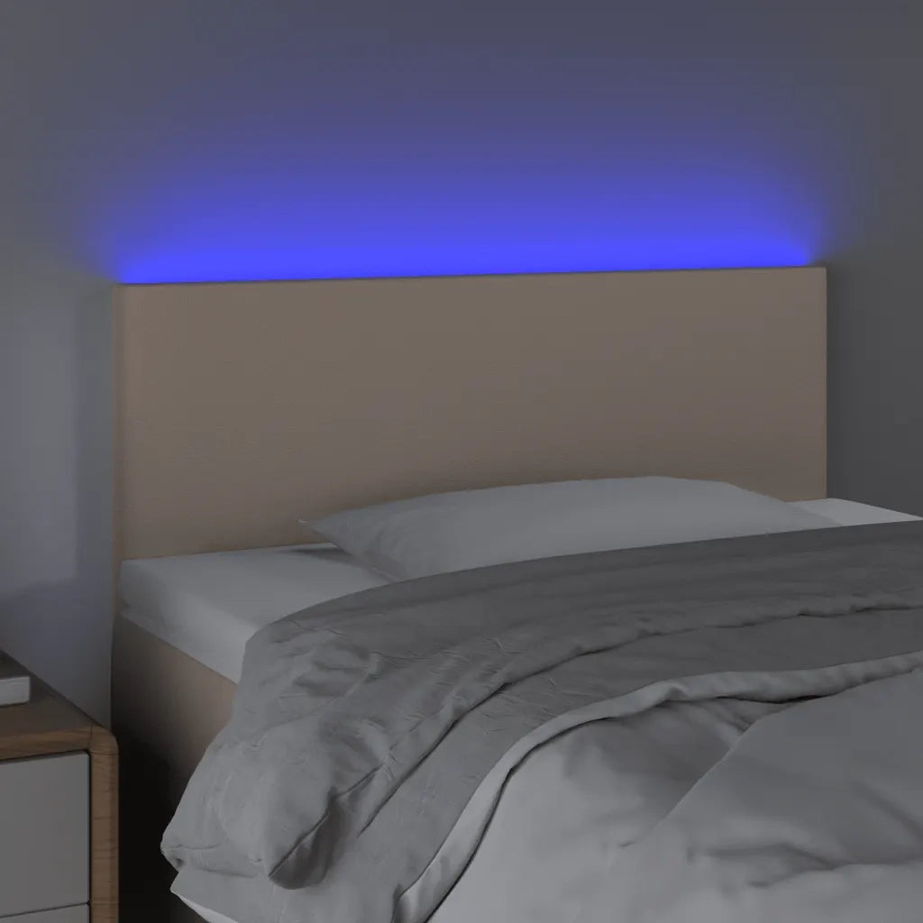 Testiera Cappuccino a LED 90x5x78/88 cm in Similpelle