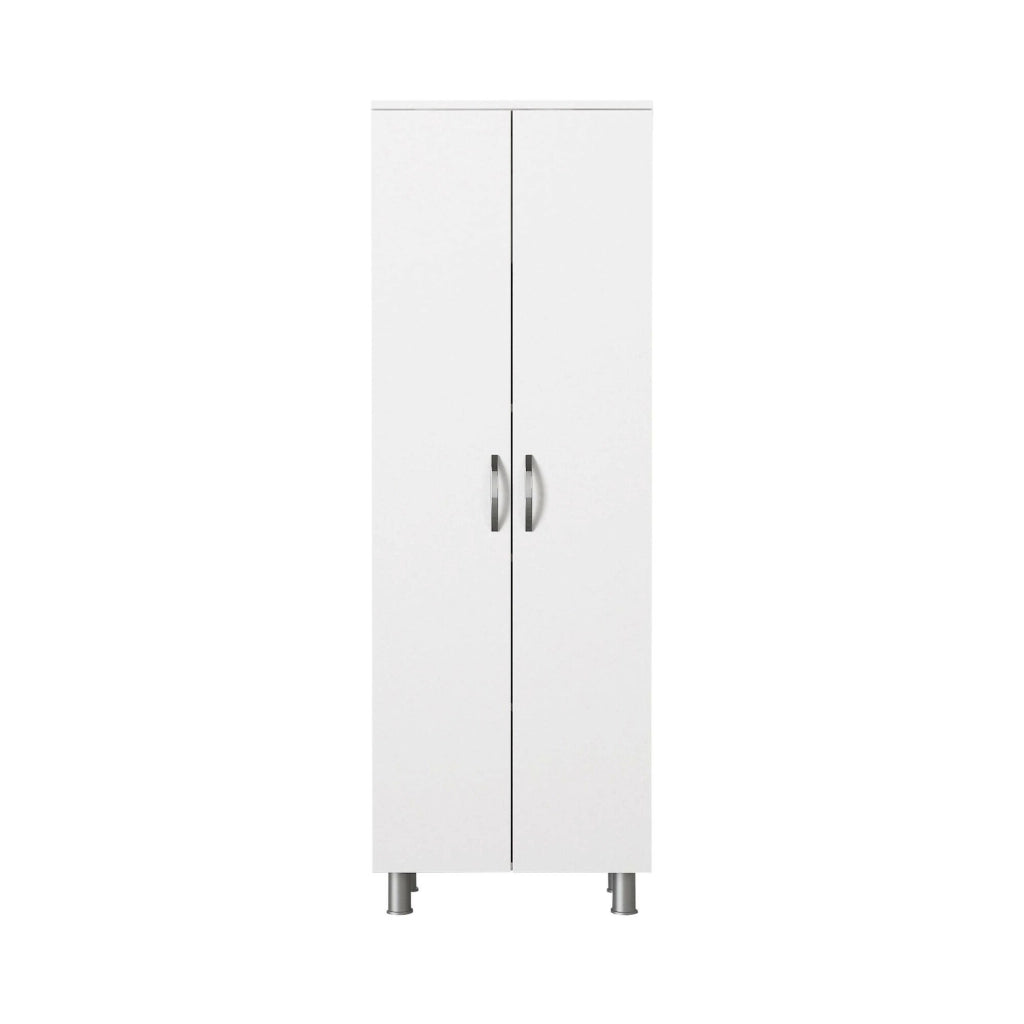 Vincent, Armadio Multiuso 2 Ante 5 Ripiani, 59x162h cm Bianco
