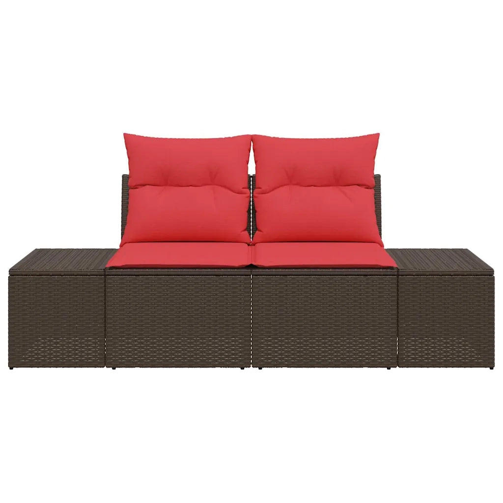 Divano da giardino con cuscino 184 x 62 x 69 cm polyrattan 42006798