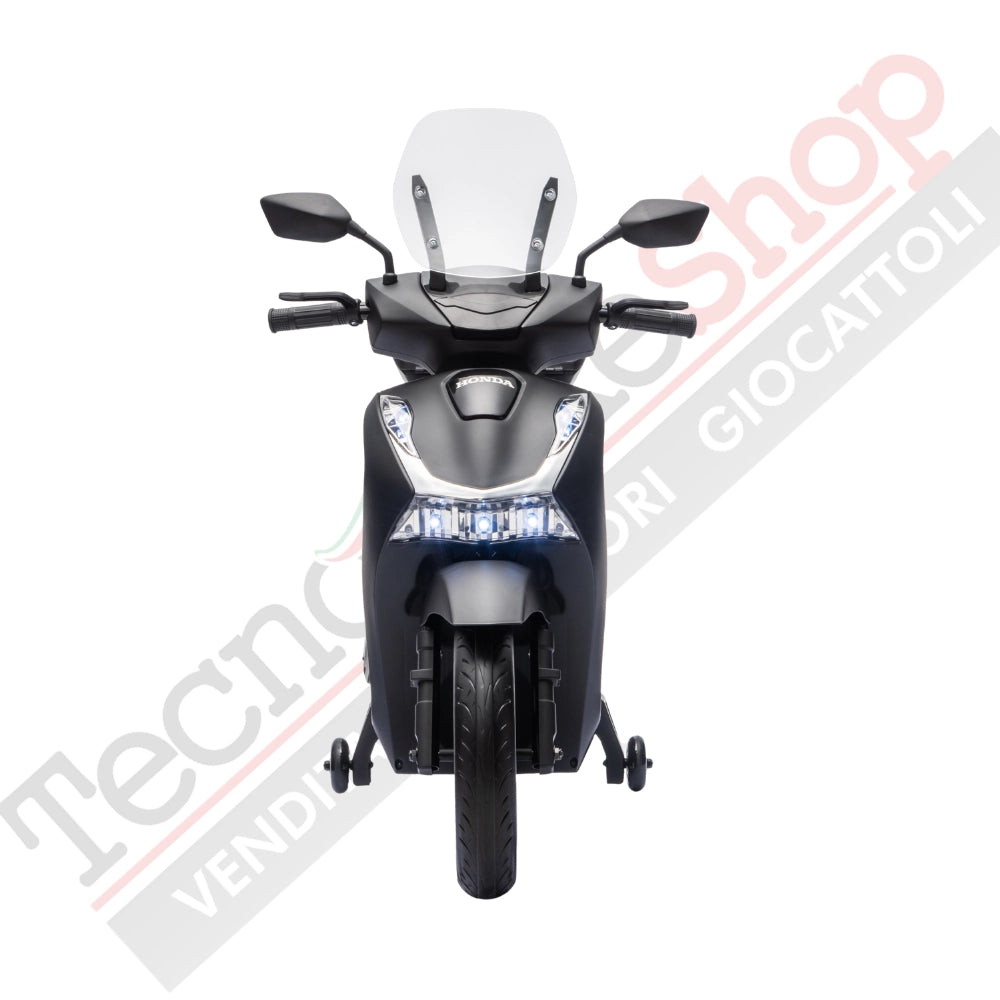Moto Elettrica per Bambini Honda SH125 Verniciato 12V con Licenza Ufficiale -Nero Opaco