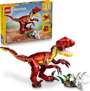LEGO Creator 3 in 1 Feroce Dinosauro Giocattolo - Figure di Velociraptor, Stegosauro o Pterosauro con Elementi Scheletro