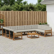 Set di divani da esterno 10 pcs Naturale e Grigio Chiaro 3381699