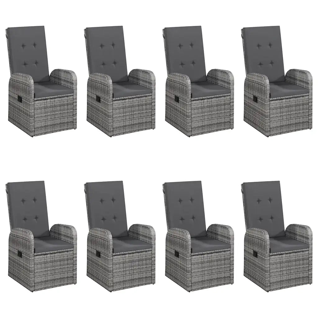 Set da Pranzo da Giardino 9 pz Grigio 3067904