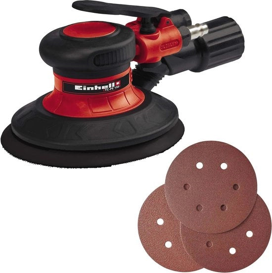 Macchina a Spazzola Pneumatica con Movimento Eccentrico 150 mm per Legno, Ferro e Plastica - Velocità Regolabile Senza Interruzione con Manopola Antivibrazioni