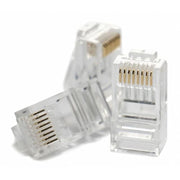 Plug RJ45 per cavo UTP cat. 6, placcato oro, policarbonato, UL94V-2. 100 pezzi per confezione.