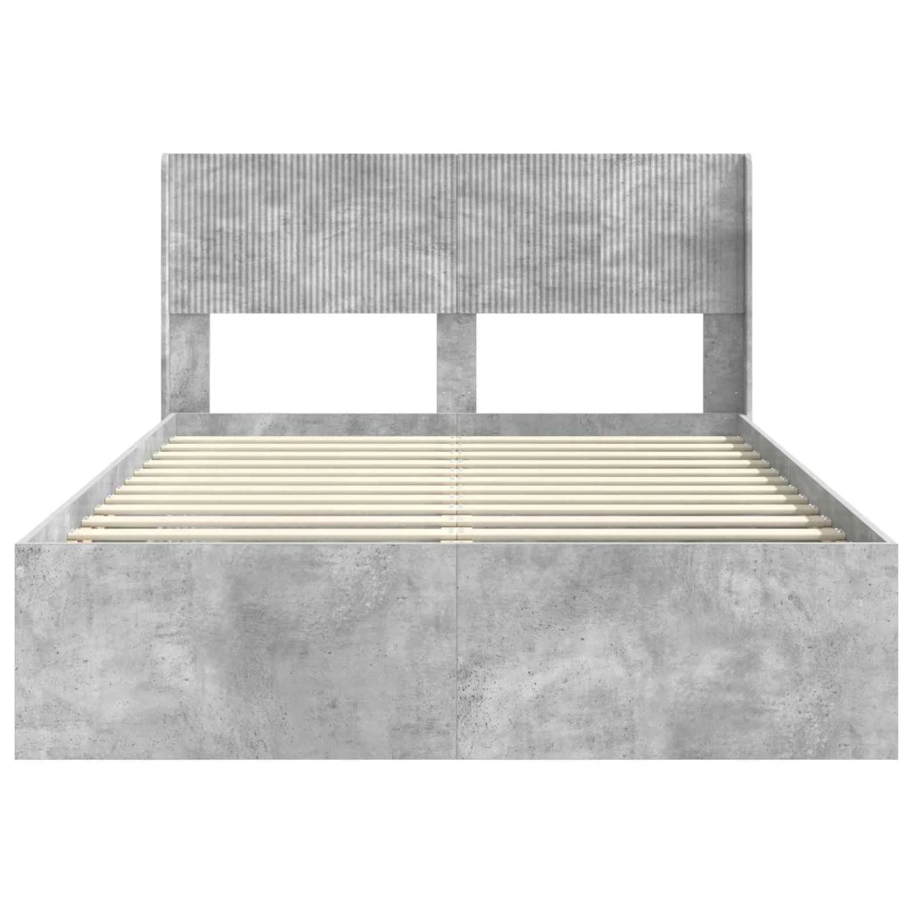 Struttura del letto con stoccaggio e testata Grigio Cemento 3414198