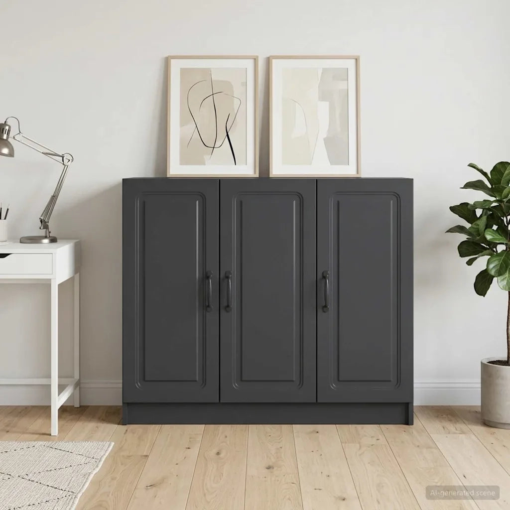 Credenza Nero 89 x 34,5 x 77 cm Legno ingegnerizzato 895796