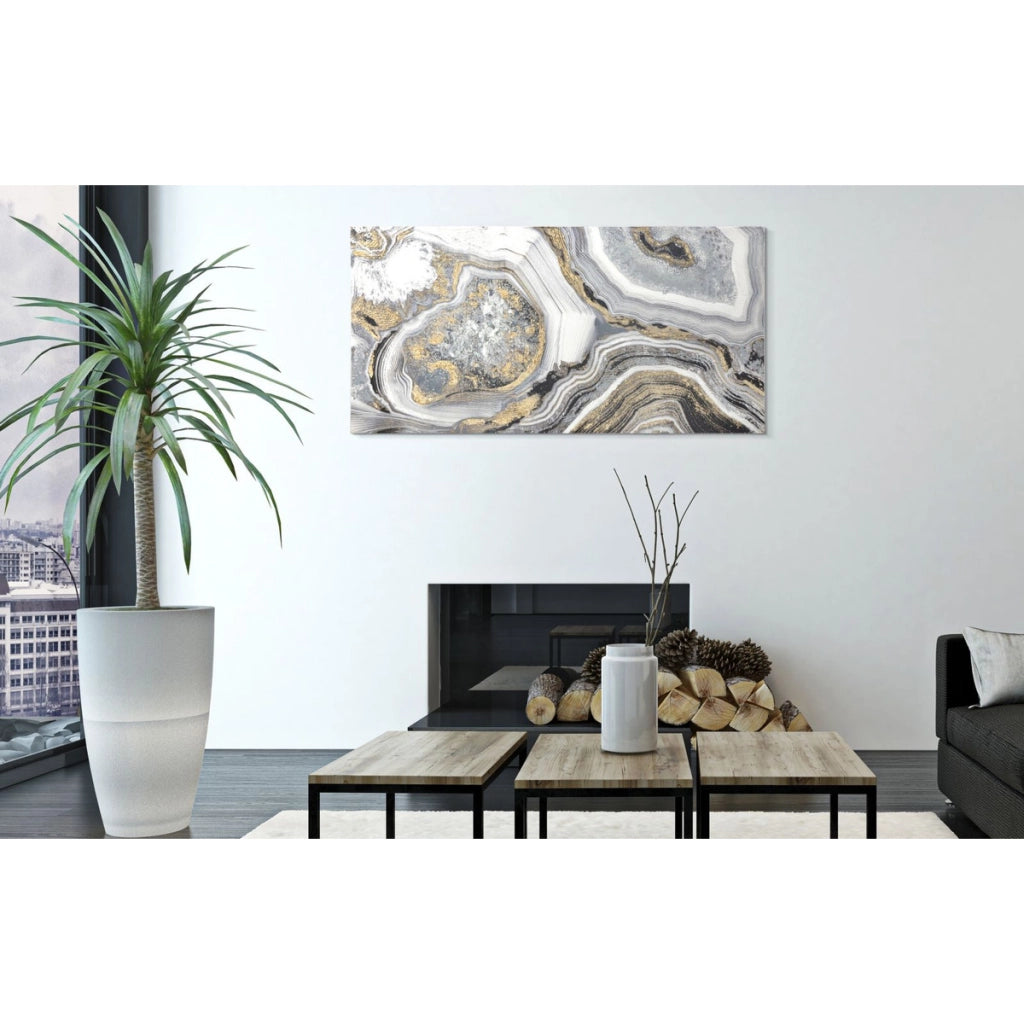Stampa su Tela Marmo 5, Multicolore, Legno, 120x3,8x60 cm