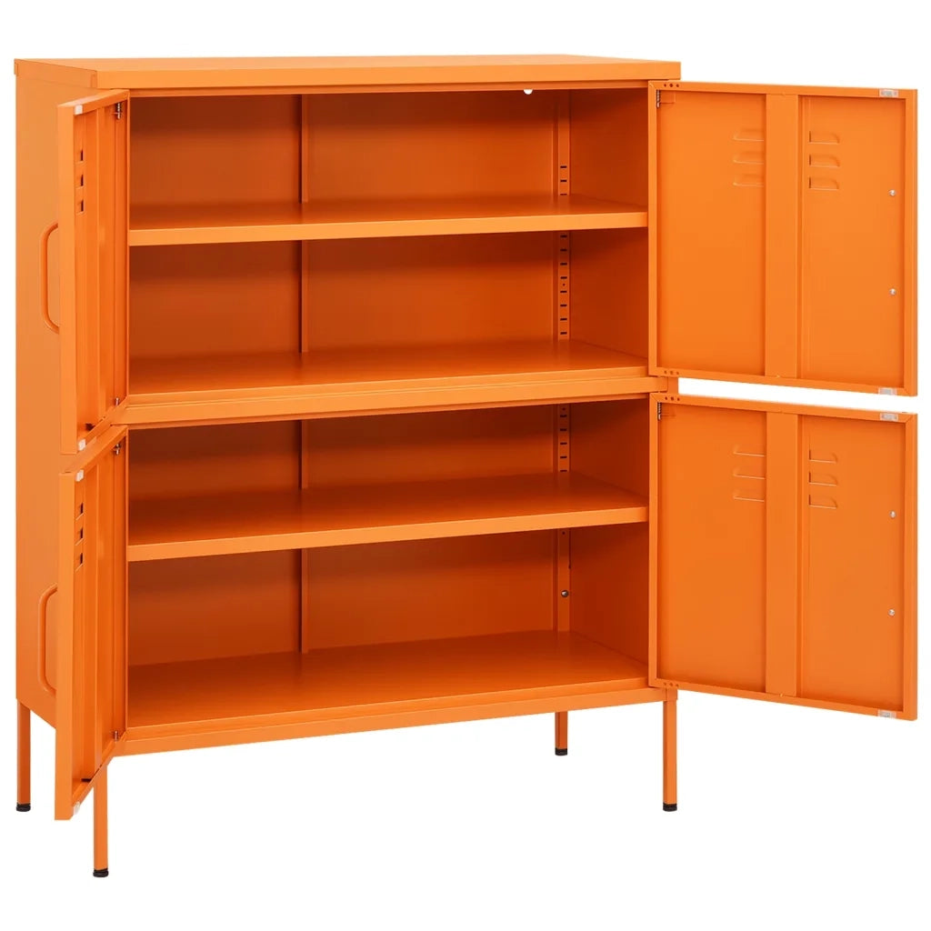 Armadietto Arancione 80x35x101,5 cm in Acciaio