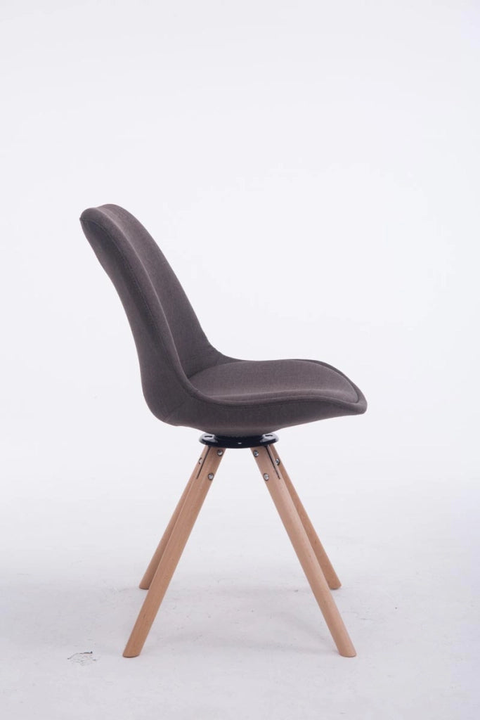 Sedia ospite Troyes Girevole Tessuto Rotondo grigio scuro,natura