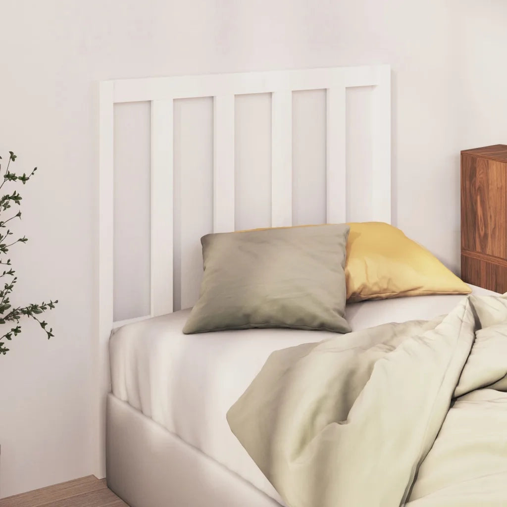 Testiera per Letto Bianca 81x4x100 cm in Legno Massello di Pino 817716