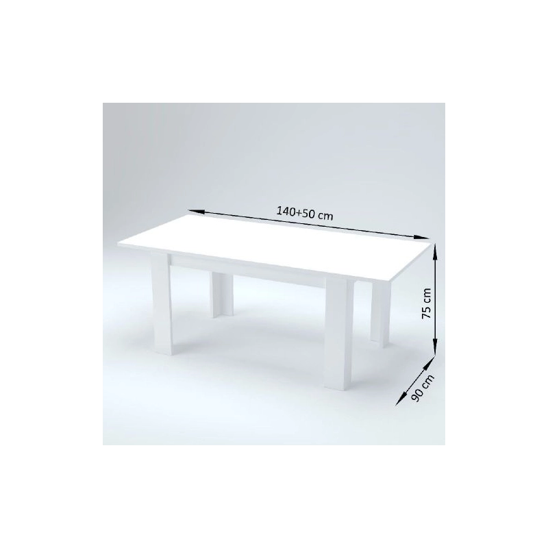 Tavolo allungabile Jesi – 140/190x75x90 – Bianco Lucido