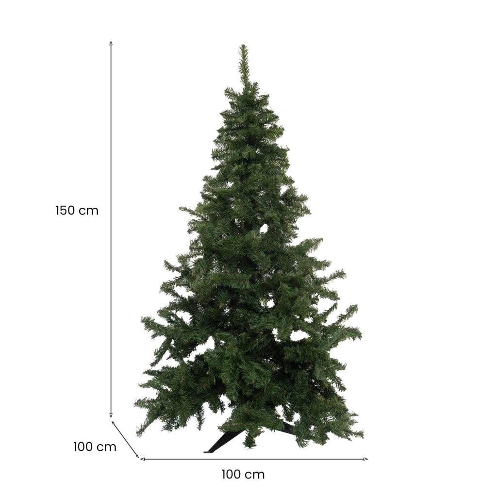 Tinsel, Albero di Natale 150 cm 42 Rami Made in Italy, 150h cm Verde