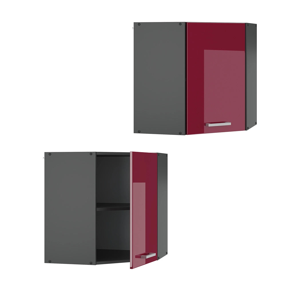 Vicco Mobile angolare da cucina Rosso lucido 57 cm