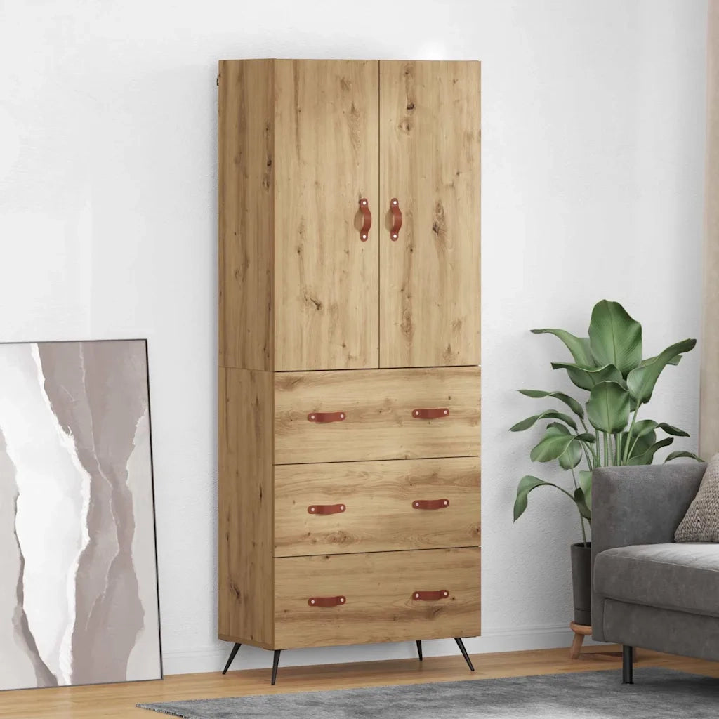 Credenza | Madia | Buffet da pranzo | Armadio da pranzo con cassetto Rovere artigianale 69,5 x 34 x 180 cm