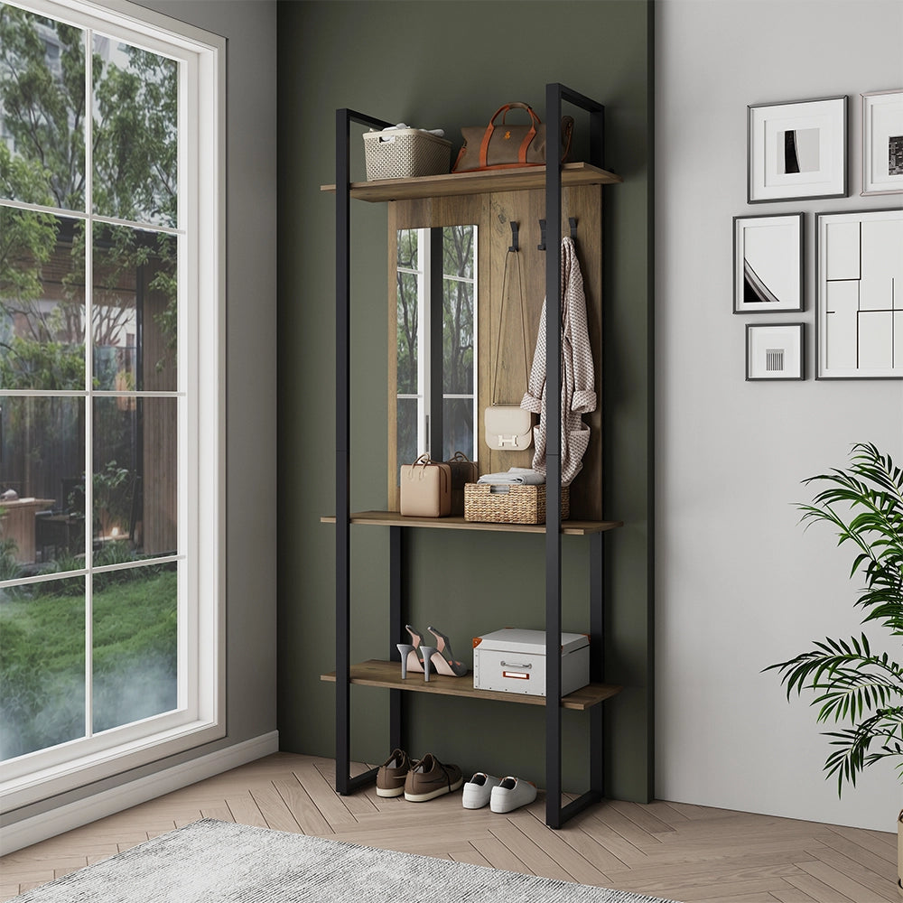 Vicco Armadio da ingresso Antracite 90 x 215 cm con gancio e specchio