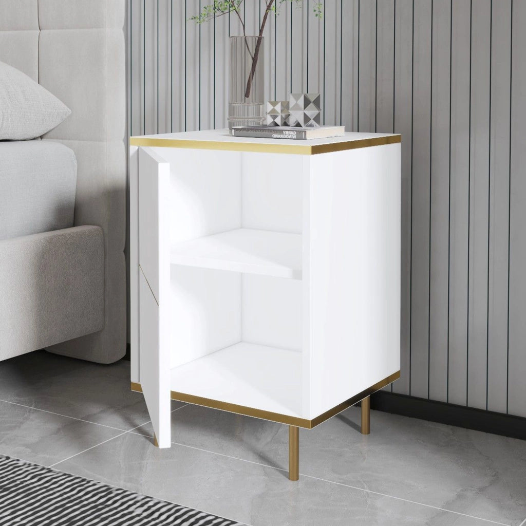 Vestone, Comodino un Ripiano, 40x35x60h cm Bianco