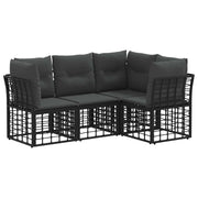 Set di divani da esterno | Set Salotto da Giardino Nero Poliestere