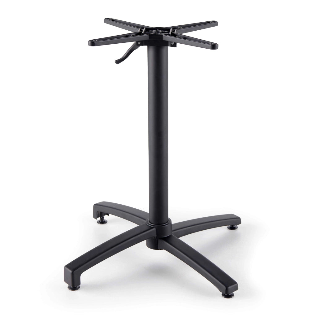 Oviala - Tavolo da giardino diam 60cm inclinabile allu e HPL quercia naturale