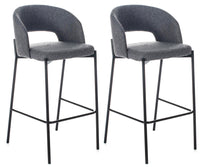 Set 2 Sgabelli 52x50x89 cm in Tessuto Greta Grigio