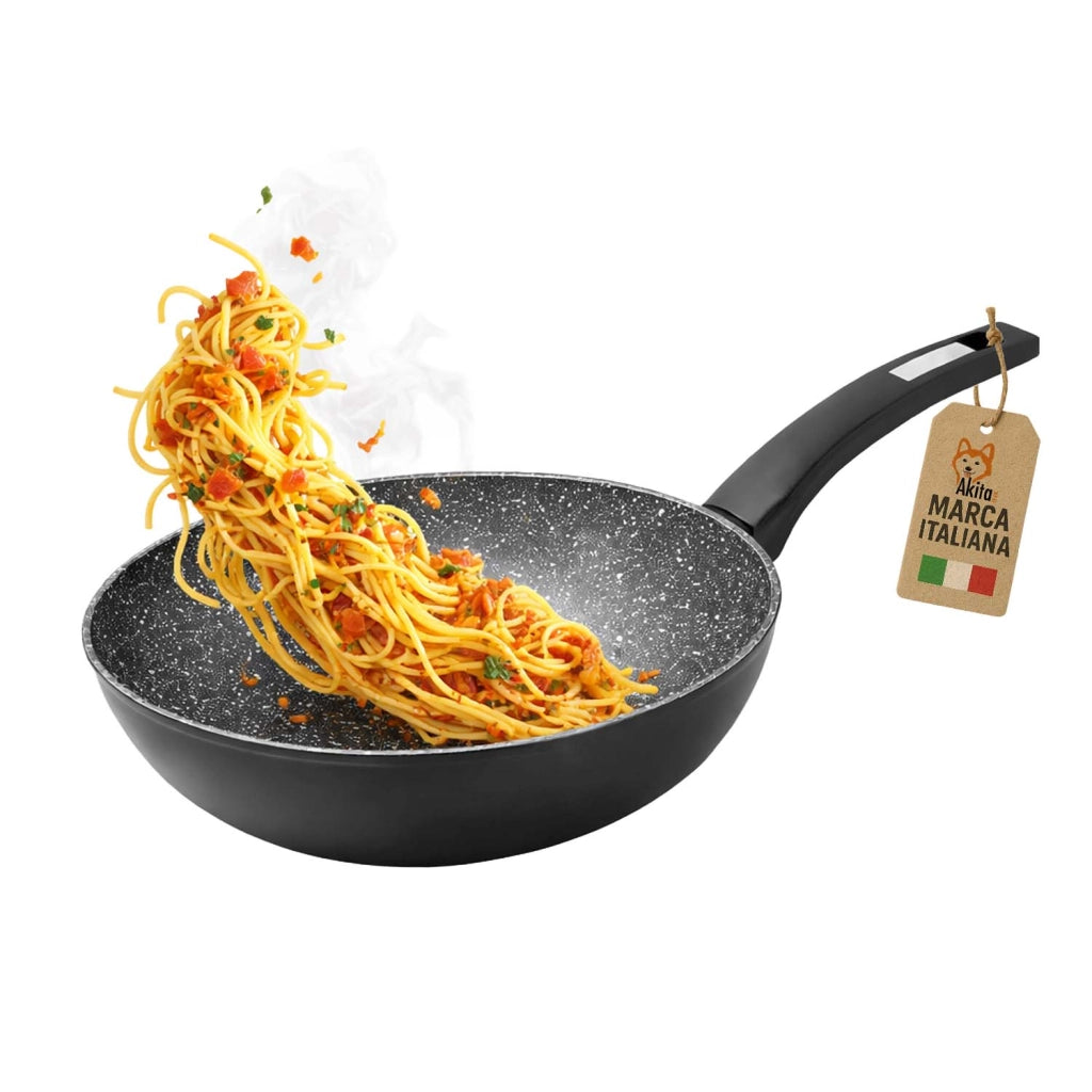 Akitaink Wok Black 28 cm Induzione Antiaderente