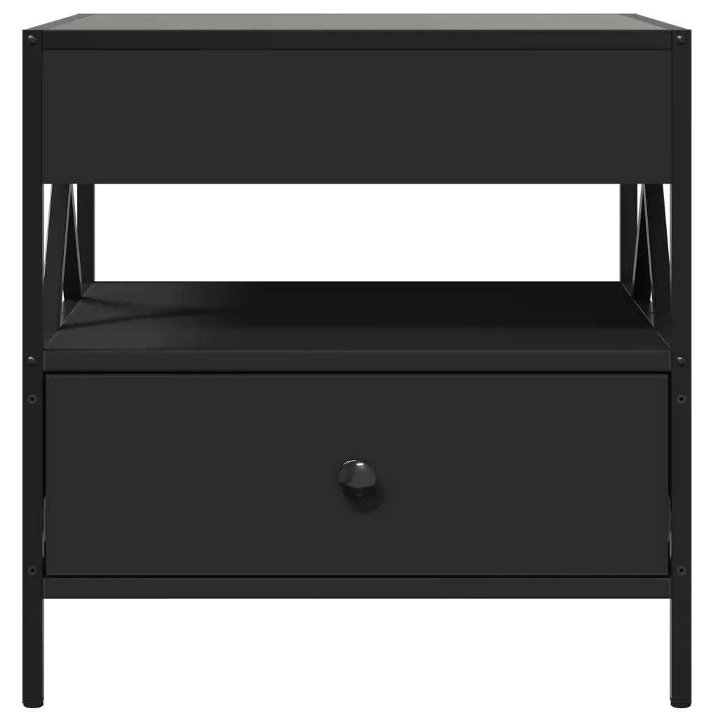 Tavolino da Salotto con LED Infinity Nero 50x50x51 cm