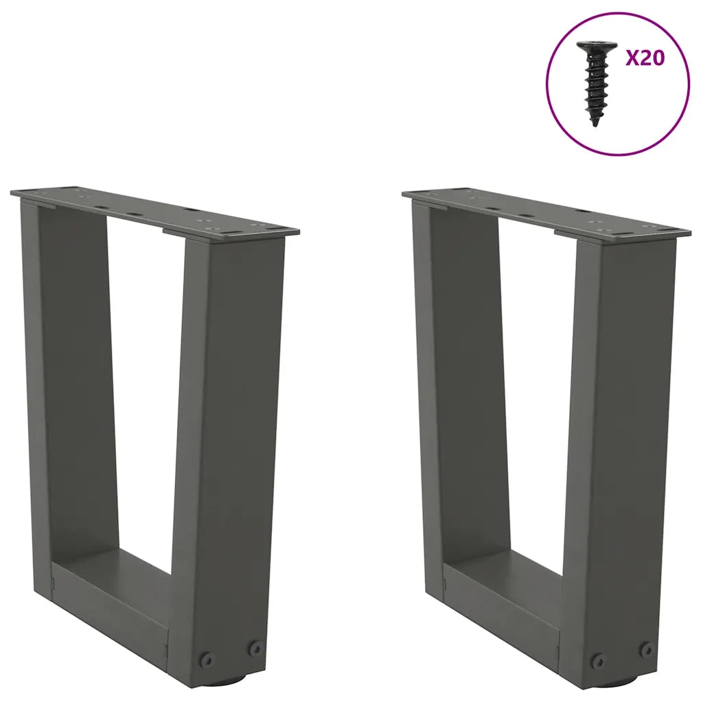 Gambe per Tavolino da CaffÃ¨ a Forma di V 2 pz Antracite 40x(30-31,3) cm Acciaio