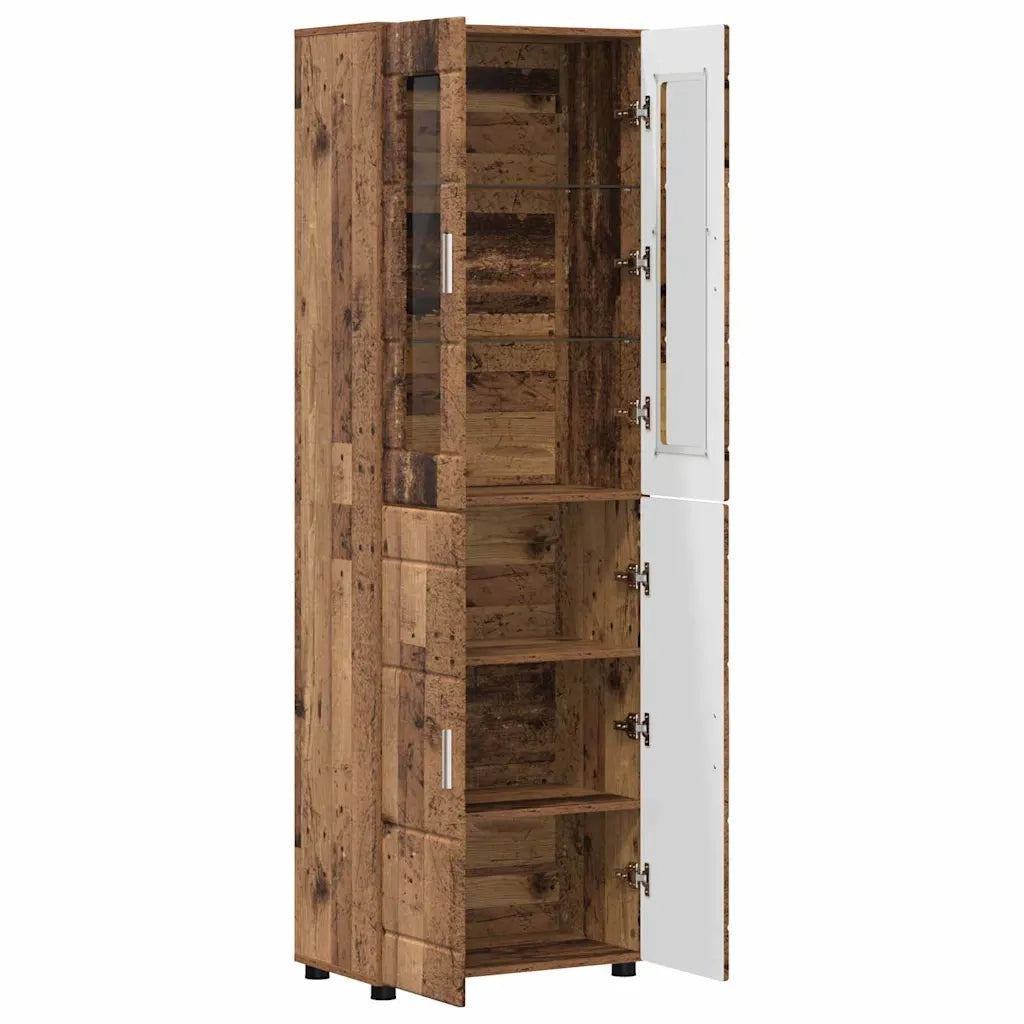 Credenza con lo scaffale FLORIN Legno vecchio 60 x 35 x 182 cm