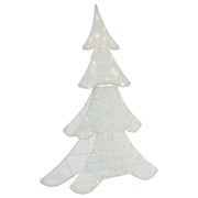 Decorazione natalizia da esterno a LED Albero di Natale 95 cm Decorazione natalizia da giardino Illuminata Bianca