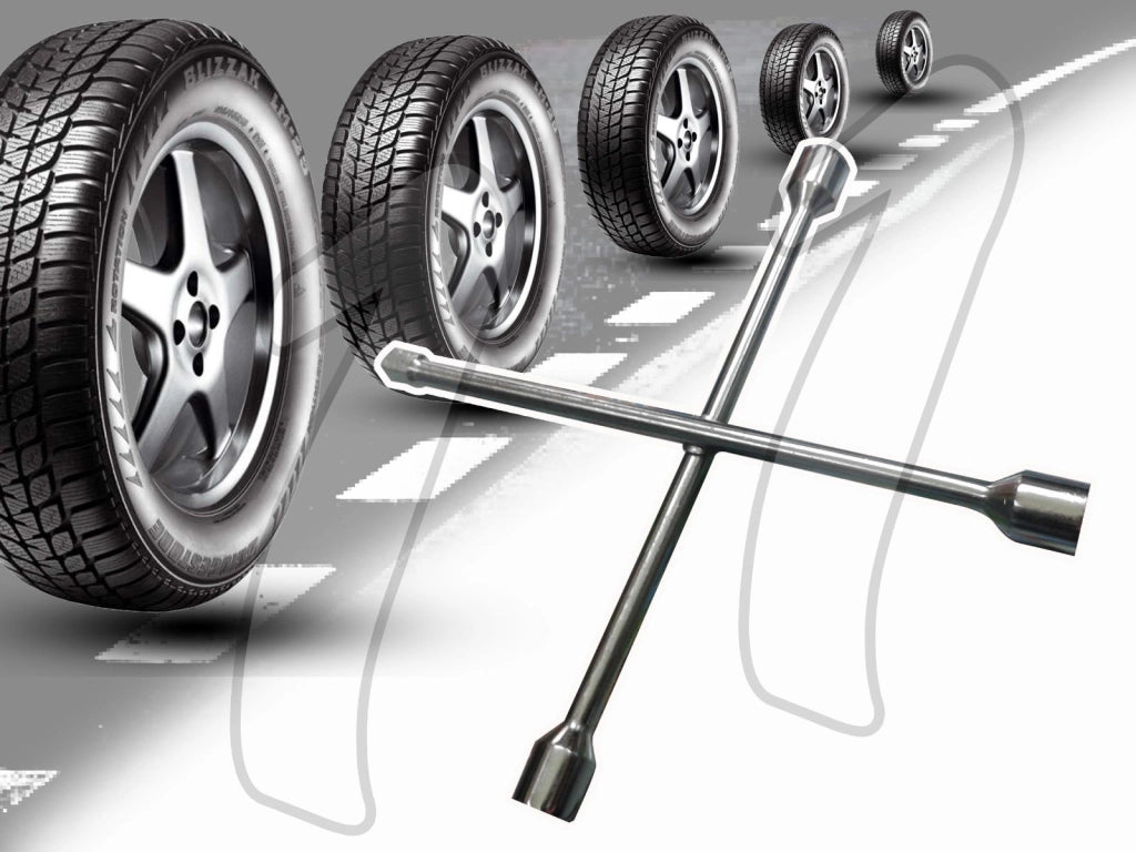 CHIAVE A CROCE PER AUTO QUADRO MASCHIO 1/2 MISURE 17/19/21 MM PER GOMME RUOTE