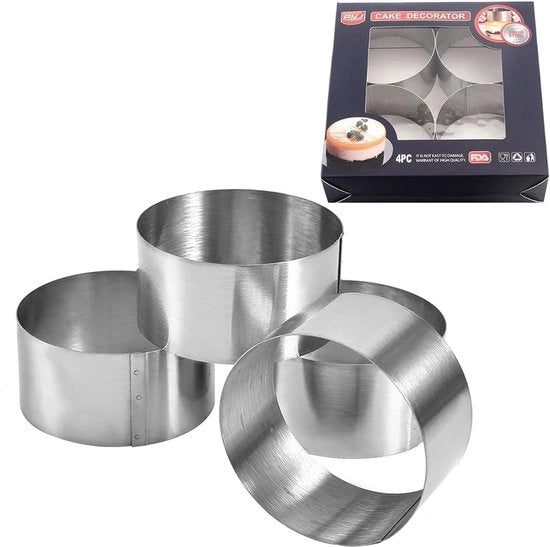 Set da dessert in acciaio inossidabile - 4 pezzi - 8 x 8 x 4 cm
