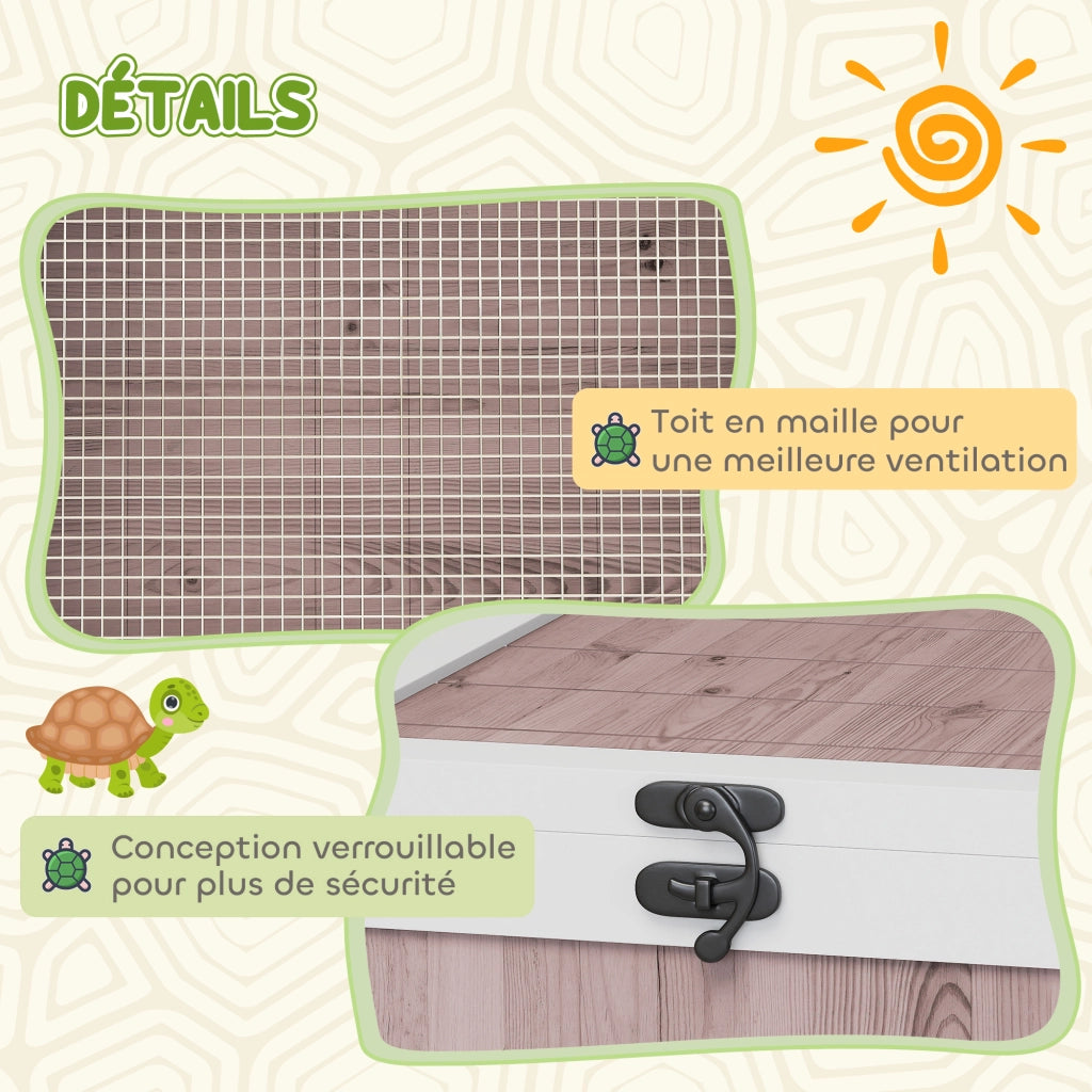 Recinto per Animali Domestici ¨C zephmum ¨C Legno Massello Marrone Chiaro 91x60.5x32 cm