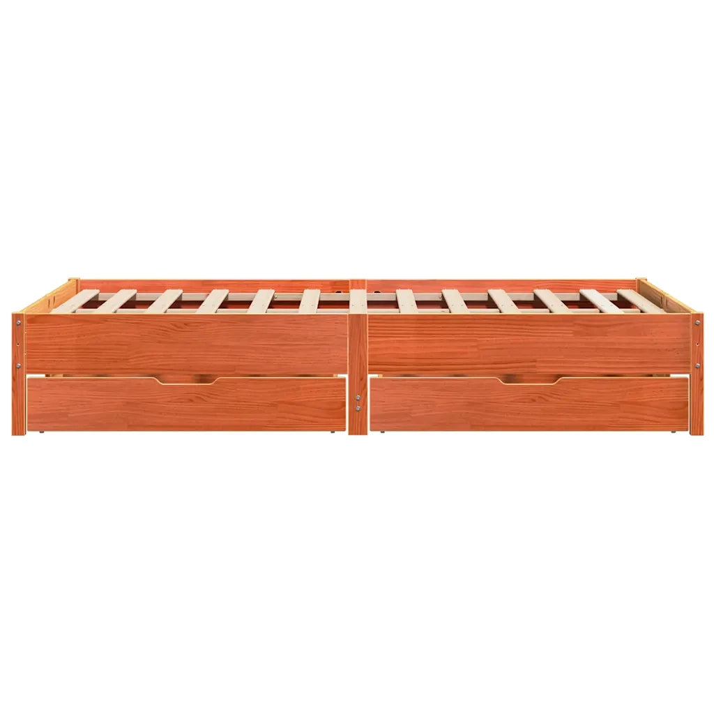 Letto senza Materasso Marrone Cera 160x200 cm in Legno di Pino