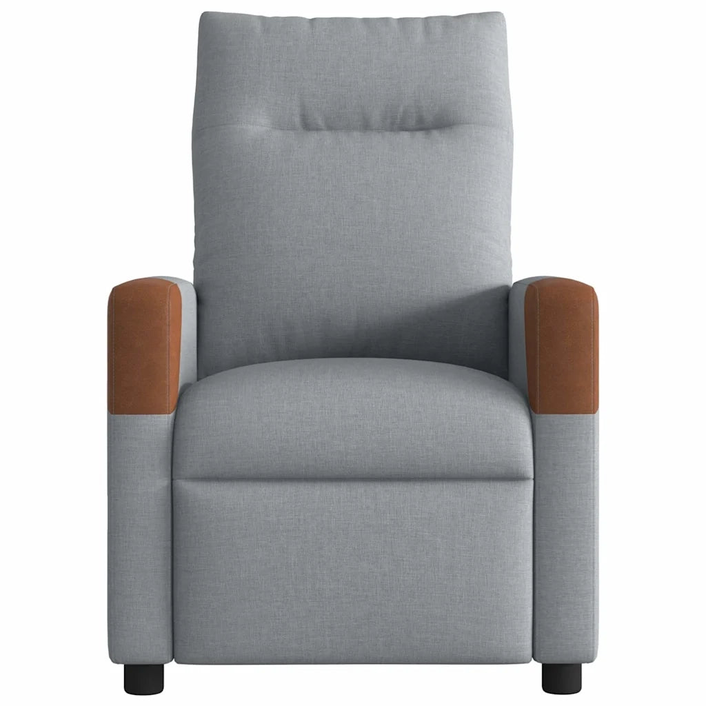 Divano Sedia-Poltrona Reclinabile Massaggio Elettrica Grigio Chiaro Tessuto 153992