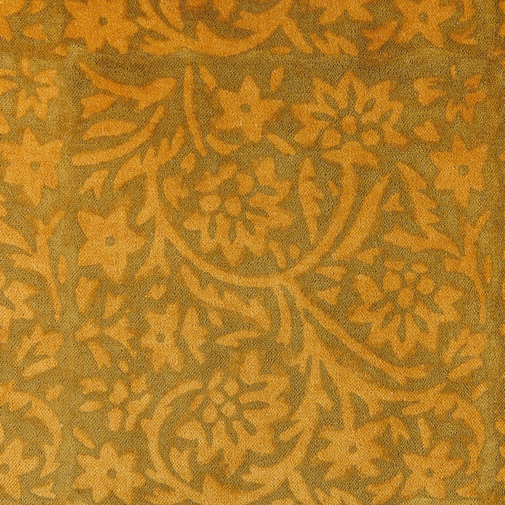 Set di 2 cuscini decorativi velluto giallo 45 x 45 cm motivo floreale nappe blocco stampa boho decor accessori