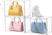 Organizzatore per borsa in trasparente scatola acrilica con porta con magneti, contenitori in plastica per oggetti da conservare, vetrina per portafoglio e scarpe da collezione