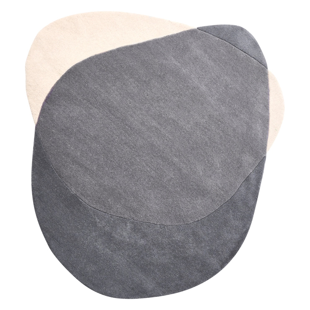 Tappeto in lana grigia 160 x 160 cm forma irregolare tappeto decorativo