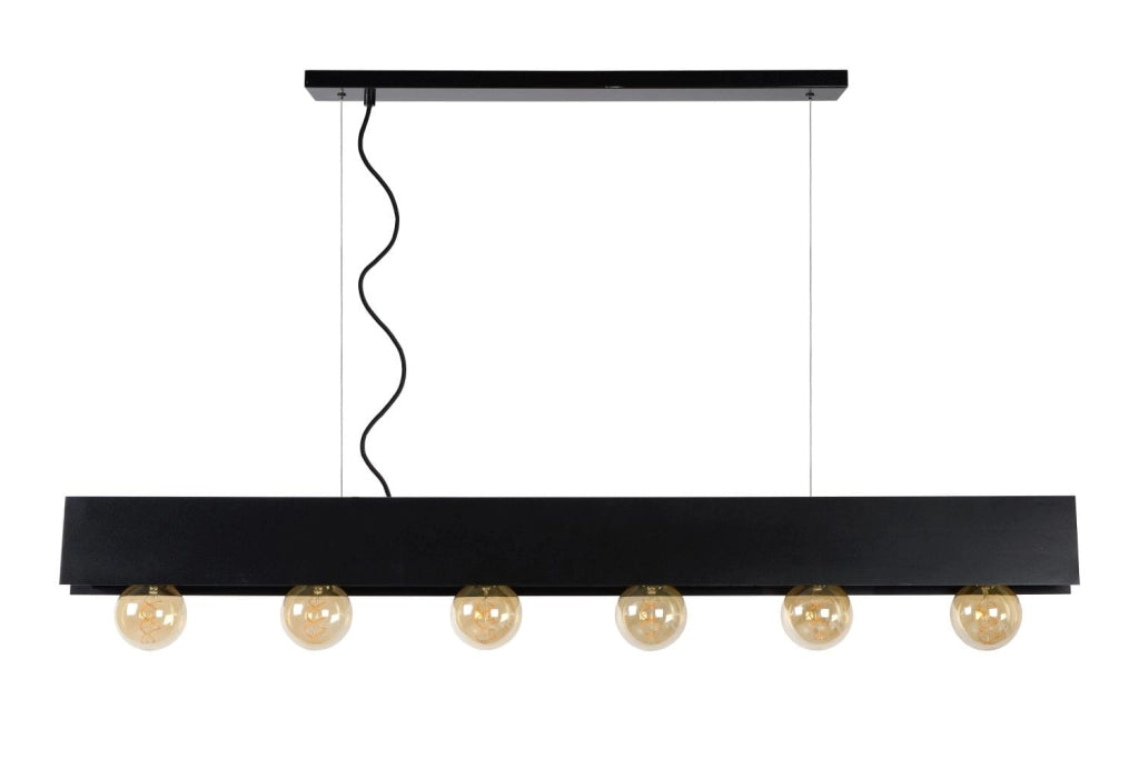 Lampadario Lucide Surtus nero 6xE27 60W 30474/06/30