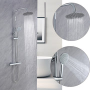 AICA ITALY Sistema Doccia con Miscelatore Termostatico a 38℃ e Doccetta Rotonda Altezza Regolabile 72-120cm Cromo