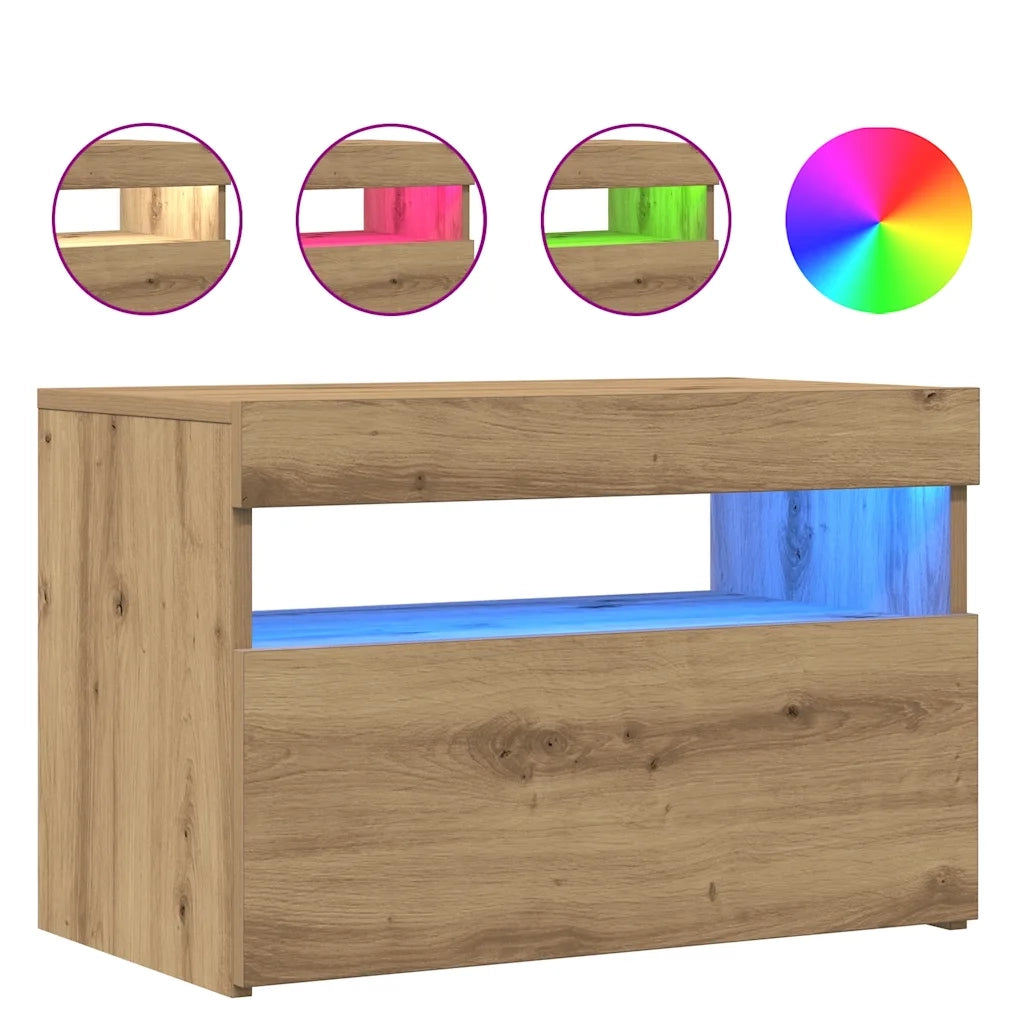 Mobili Porta TV con LED 2 pz Artigianale in Legno Multistrato 856312