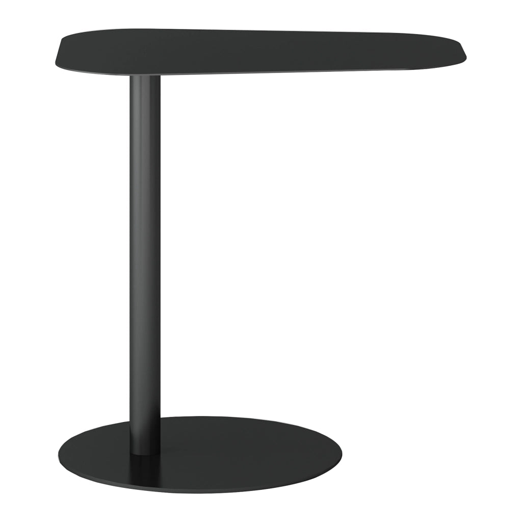 Tavolino Laterale da Divano Nastätten Metallo Piano Trapezoidale - Nero opaco [en.casa]